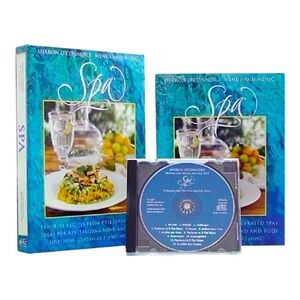 Vintage 90s Menus and Music Spa Cookbook Classical Piano Music CD Rare Boxed Set